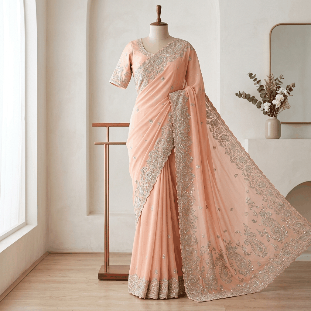 Georgette Bloom Saree